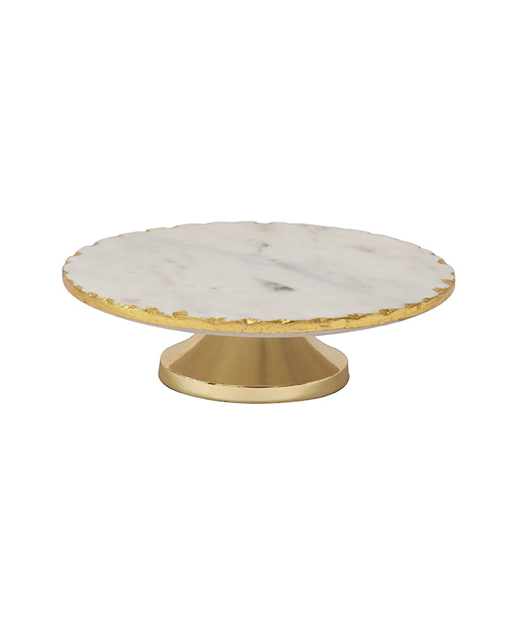 White Marble Single Tier Cake Stand