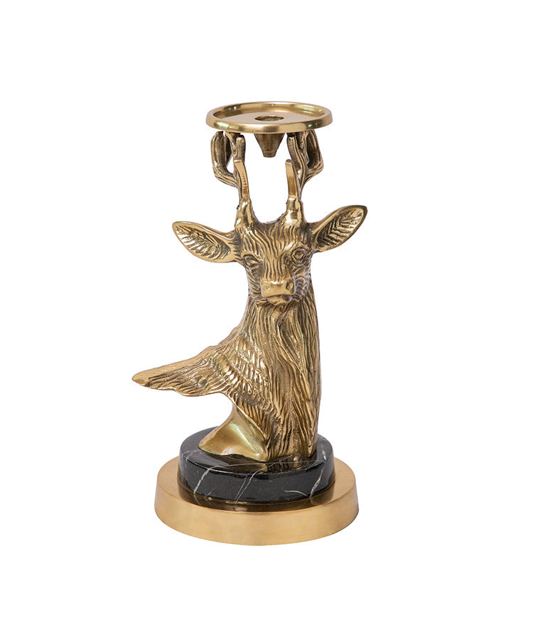 Brass Deer Candle Holder