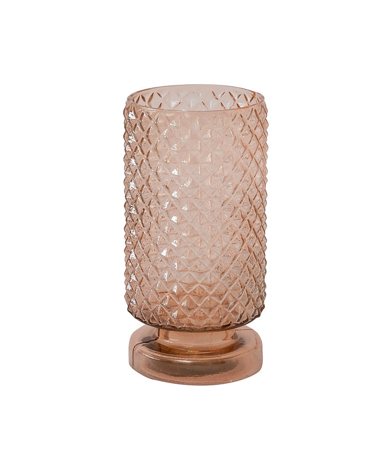 Straight Blush Rose Glass Vase