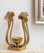 Champagne Gold Lily Candle Holder