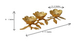 Gold 3 Flower Snack Bowl On Stem With Leaves