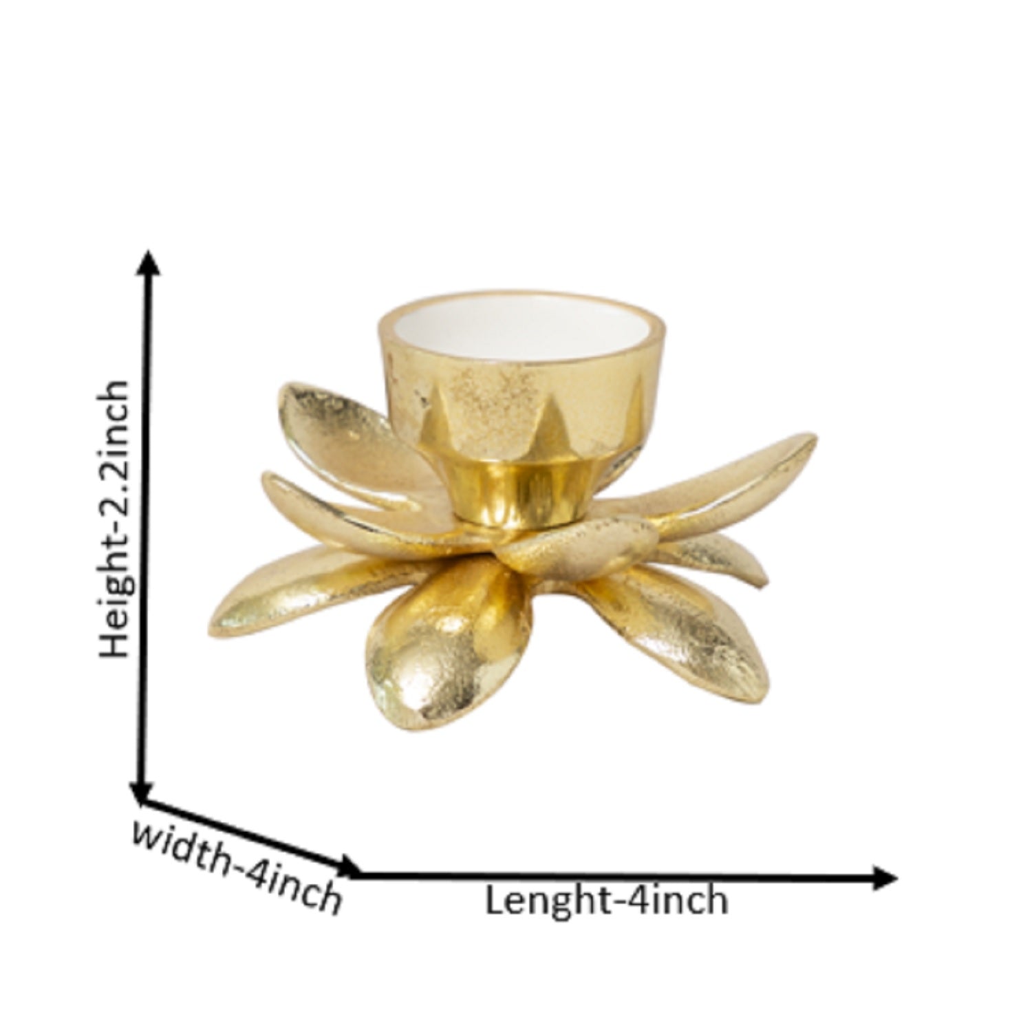 Gold Blooming Lotus Candle Holder