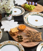 Wood & White Marble Pineapple Shape Serving Platter/Chopping Board