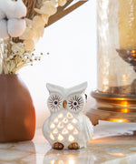 Glazed Ceramic Evil Eye Owl Tea light Candle Holder