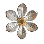 Silver Flower with Gold Center Incense Holder