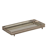 Silver Multipurpose Tray With Mirror Base