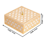 White & Gold Interlink Geometric Design Multipurpose Utility Box