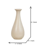 Tear Drop Shaped Off White Glazed Ceramic Modern Flower Vase